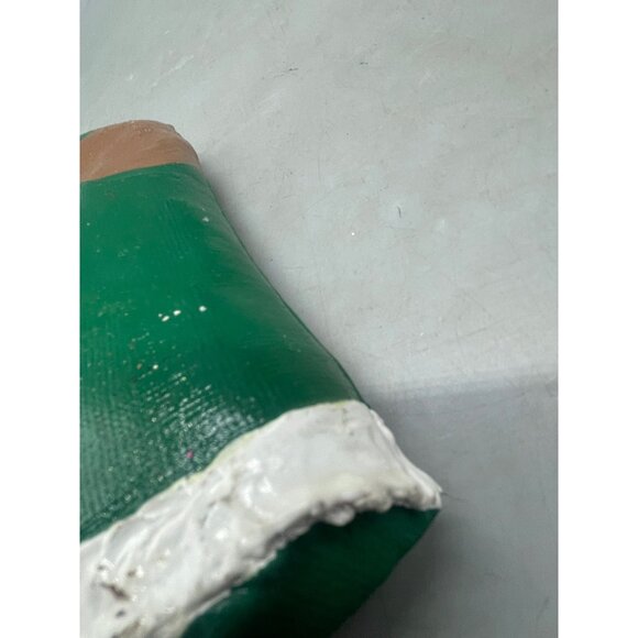 vintage handmade Christmas Santa figurine candy cane green signed 9" READ - Picture 4 of 8